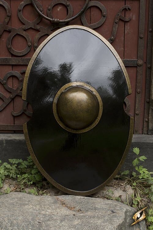 Elliptical Shield - Black - 70x45 cm