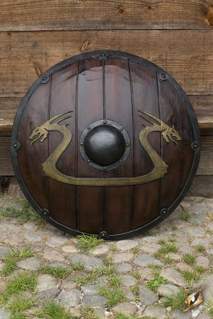 Viking Dragon Shield - Wood - ø80 cm - 2nd quality