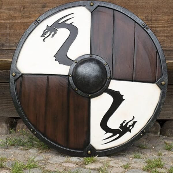 Viking Dragon Shield - White - ø80 cm