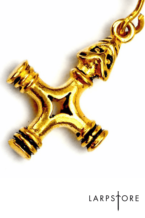 Orecchini vichinghi Mjolnir con lupo