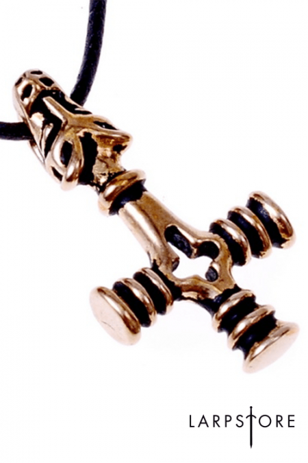 Pendente vichingo Mjolnir con testa di lupo - immagine 2