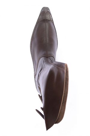 Medieval Peaked Boots w/ three buckles, dark brown