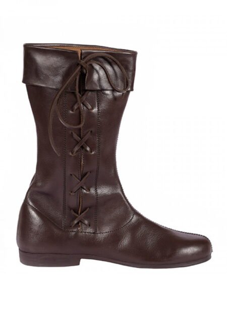 Side Laced High Boots, dark brown