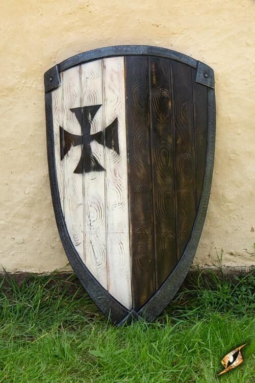Templar Shield - White/Black - 90x60 cm