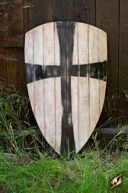 Crusader Shield - White/Black - 90x60 cm - 2nd Quality