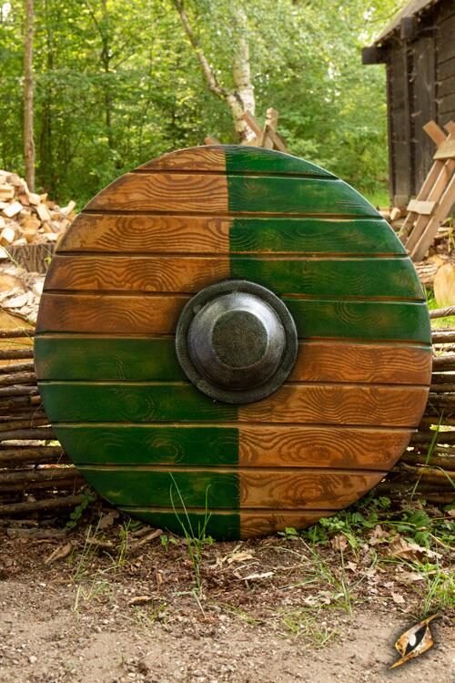 Drang Shield - Green/Wood - ø70 cm