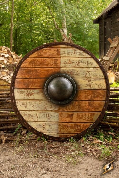 Thegn Shield -White/Wood - ø70 cm