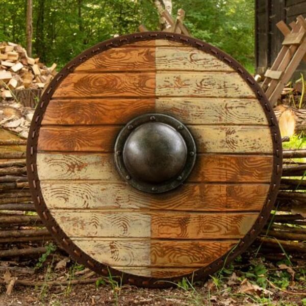 Thegn Shield -White/Wood - ø70 cm