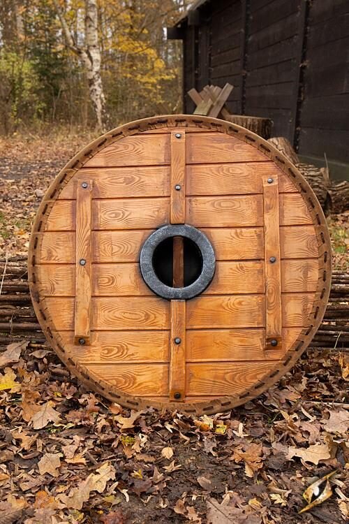 Thegn Shield - White/Wood - ø80 cm