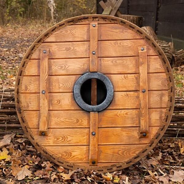 Thegn Shield - White/Wood - ø80 cm