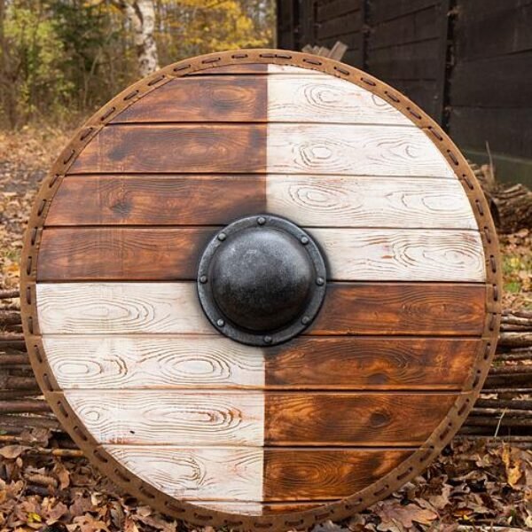 Thegn Shield - White/Wood - ø80 cm