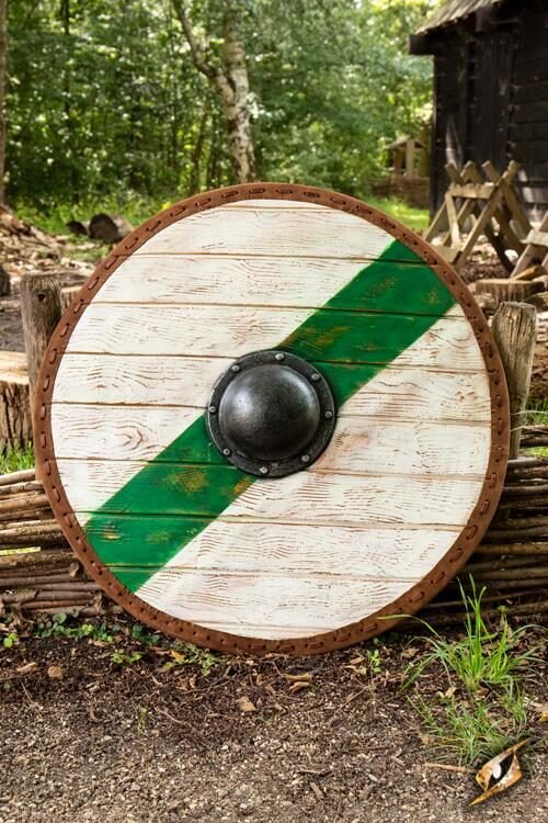 Thegn Shield - Green/White - ø80 cm