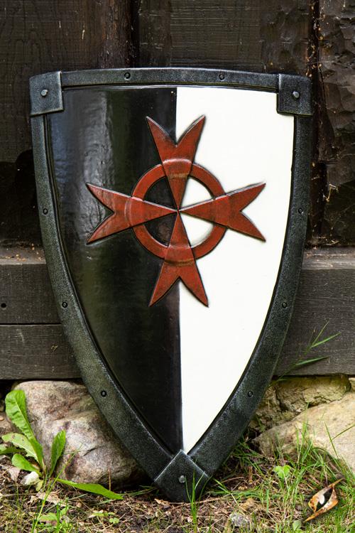 Crusader Shield - Black/White - 70x50 cm - 2nd Quality
