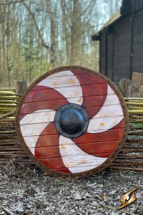 Thegn Shield - Red/White  - 70 cm