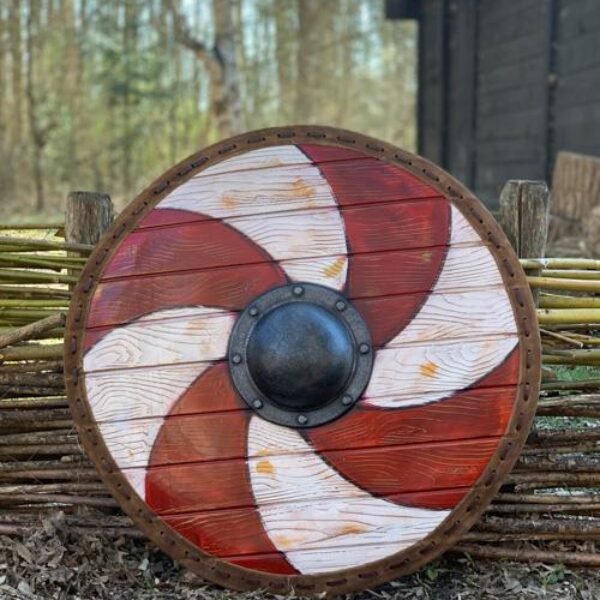 Thegn Shield - Red/White  - 70 cm