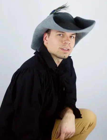 Cappello di feltro di lana con piume "Pieter" - immagine 5