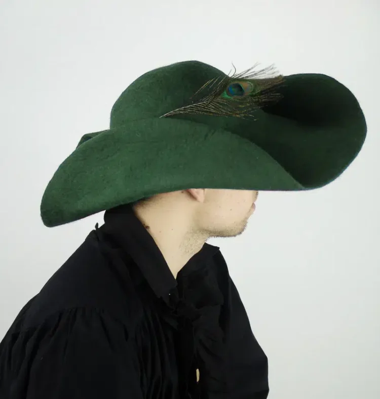 Cappello di feltro di lana con piume "Pieter" - immagine 4