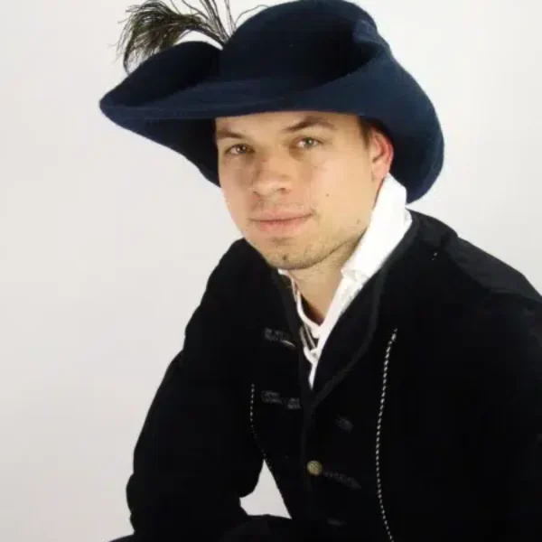 Cappello di feltro di lana con piume "Pieter"