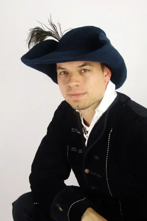 Cappello di feltro di lana con piume "Pieter"