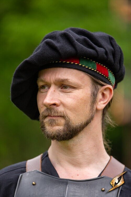 Wool Minstrel Hat - Emperor Red/Emerald Green/Epic Black