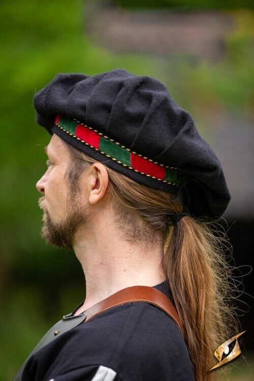 Wool Minstrel Hat - Emperor Red/Emerald Green/Epic Black