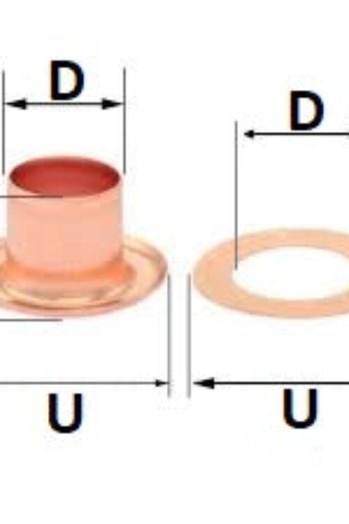 Eyelet Shaft D:10,0 mm; L:4,5 mm; U:18,8 mm Brass