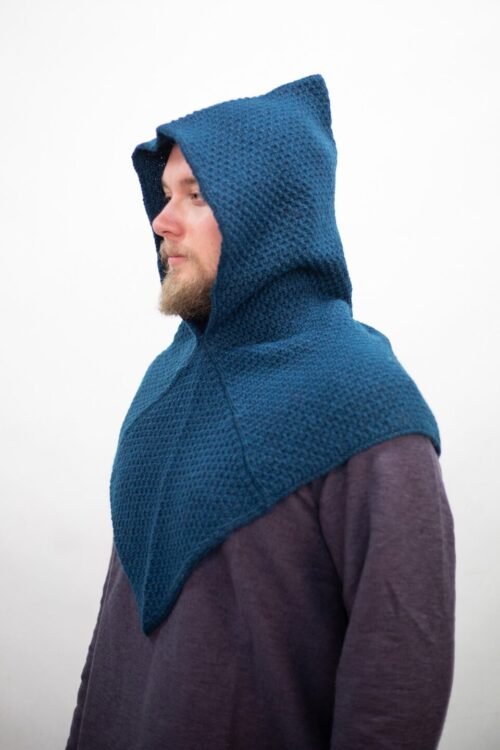 Knitted Wool Cowl Asbjorn Petrol Blue