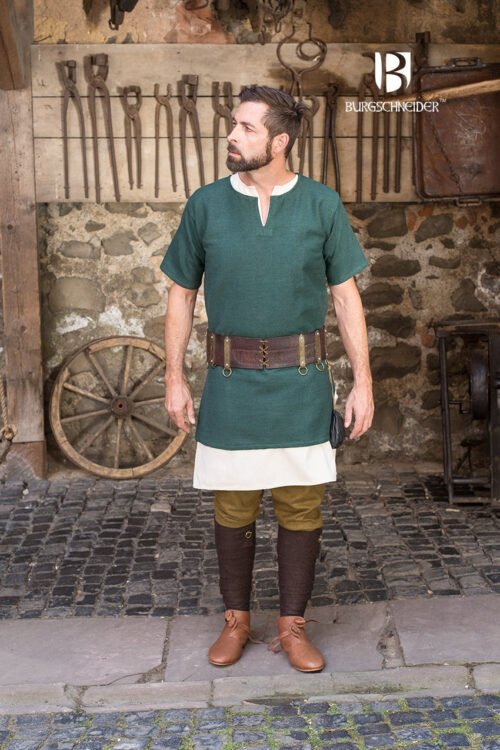 Medieval Tunic Short Sleeve “Aegir“ - Green
