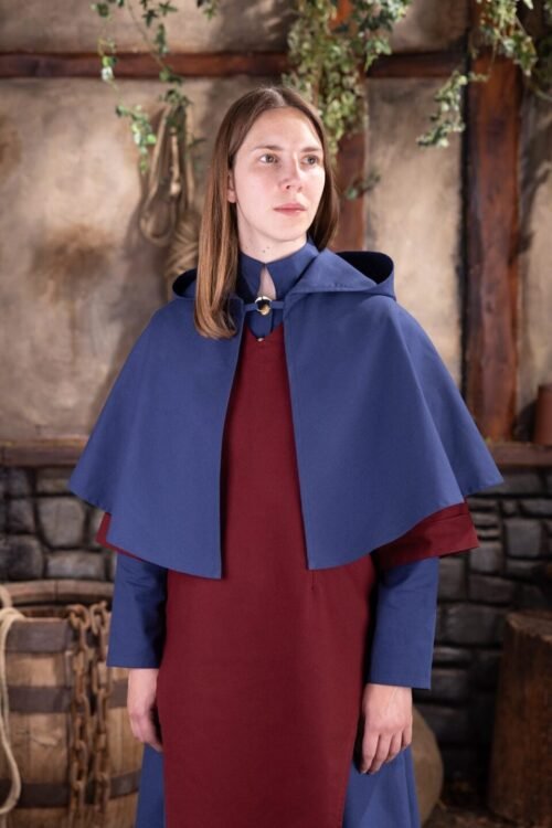 Dungeons & Dragons Female Wizard Hooded Cape Dark Blue