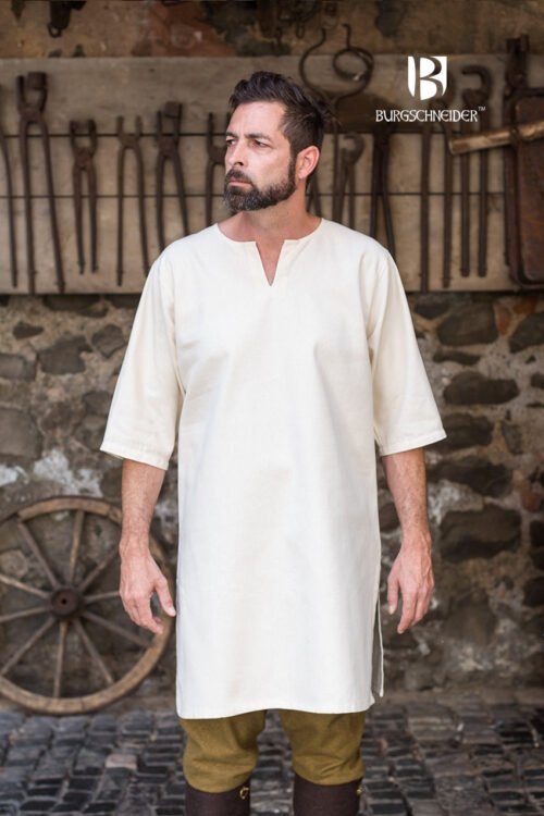 Medieval Tunic / Under Tunic 3/4 Sleeve “Lofar“ - Natural