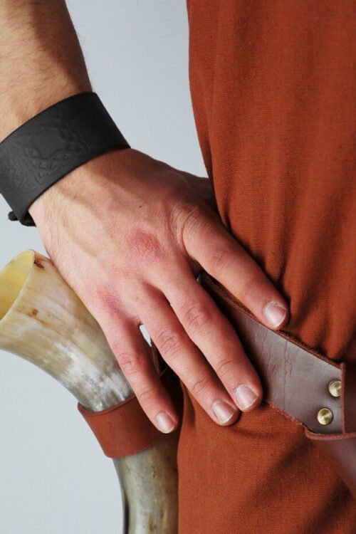 Bracciale in pelle con motivo celtico