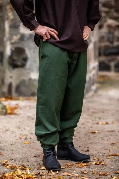 Pantaloni medievali morbidi "Linhart" con allacciatura in vita