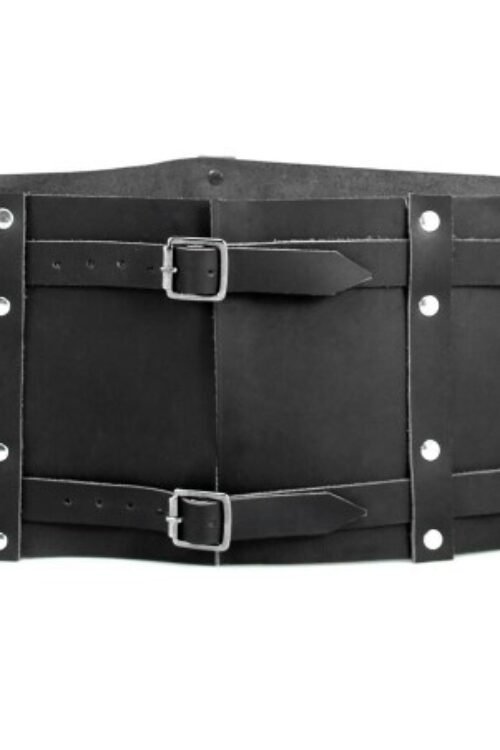 Cintura vichinga larga "Joon" in Nabuk nero 120 cm