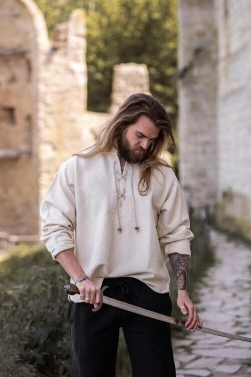 Camicia Ingolf in cotone tessuto a mano