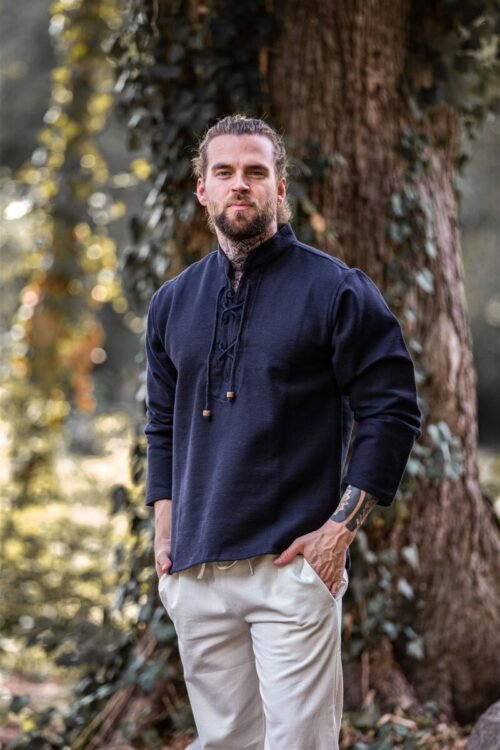 Camicia Ingolf in cotone tessuto a mano