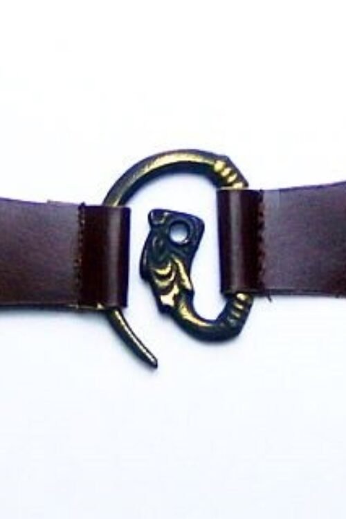 Fermaglio in metallo con pelle