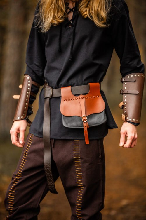 Borsa da cintura medievale in pelle "Albrecht"