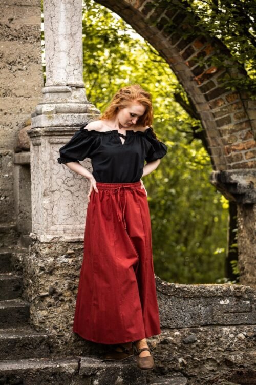 Blusa medievale a maniche corte "Verena"