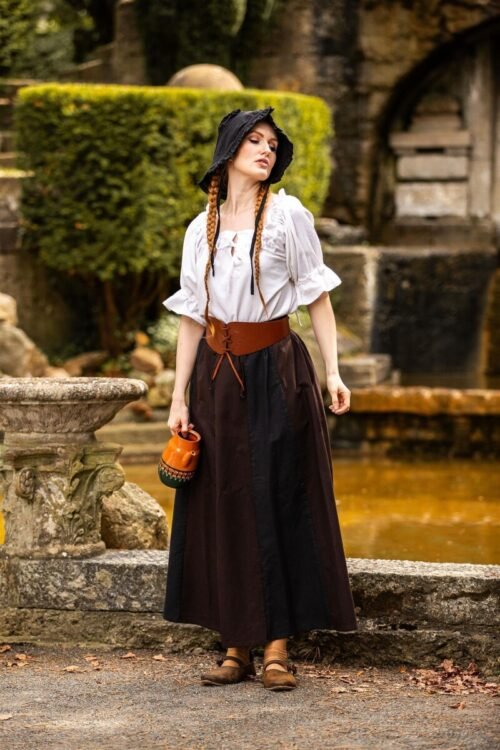 Blusa medievale a maniche corte "Verena"