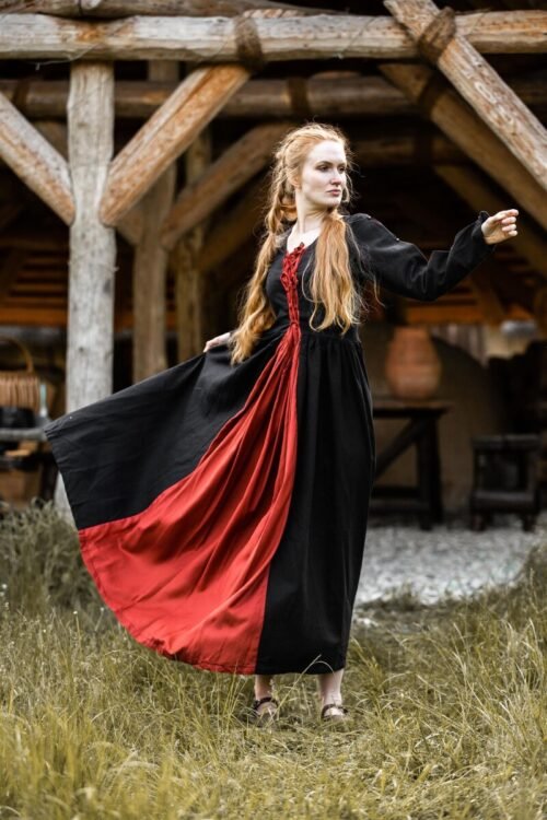 Abito medievale 'Medusa' - Nero/Blu