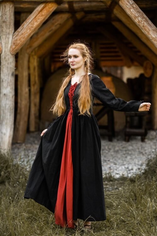 Abito medievale 'Medusa' - Nero/Blu