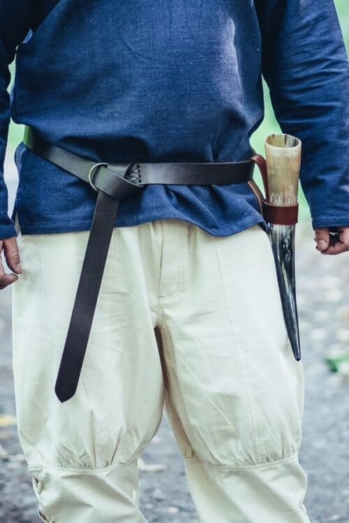 Cintura ad anello "Conrad" in pelle, marrone, 150 cm