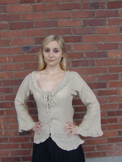 Blusa a ruches "Thea" colore canapa