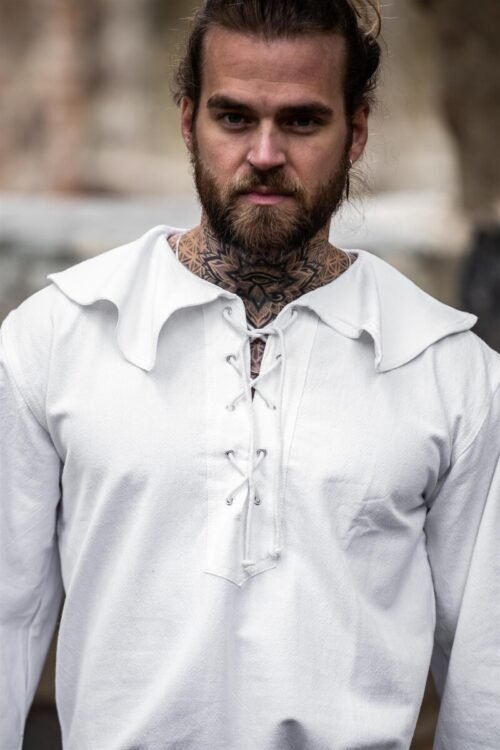 Camicia a colletto rotondo "Athos"