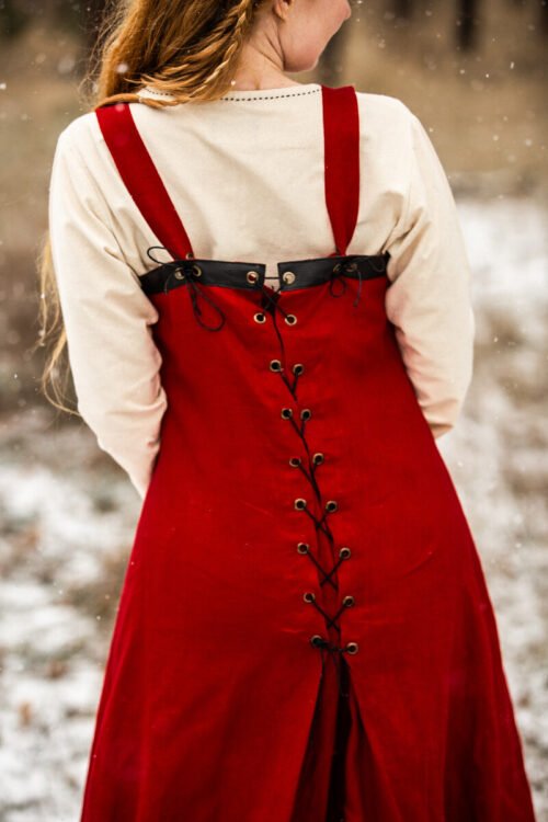 Sopraveste vichinga in lino Alena, Rosso