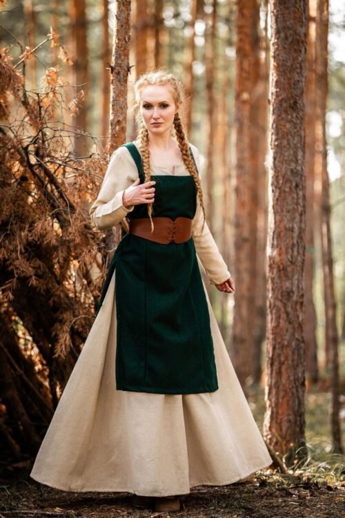 Sopravveste vichinga in lana "Aila" Rosso