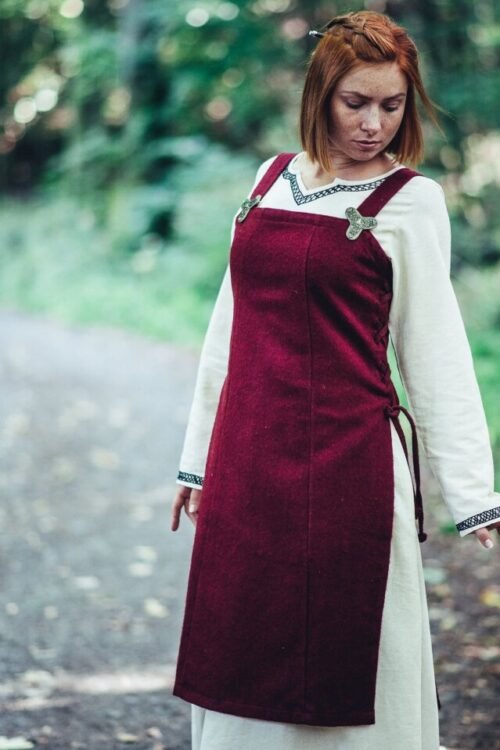 Sopravveste vichinga in lana "Aila" Rosso