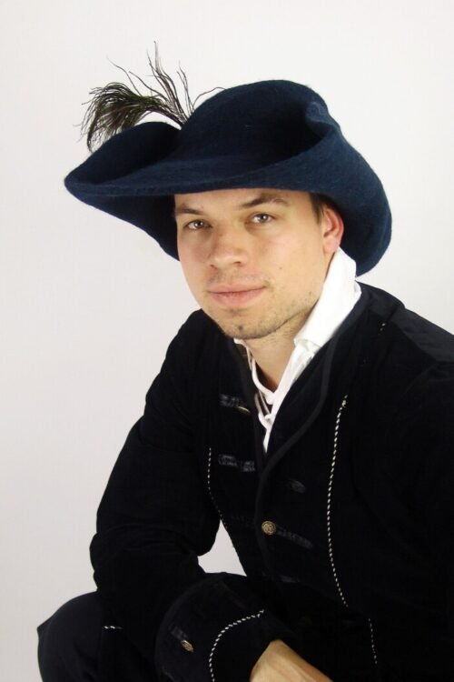 Cappello in feltro di lana con piuma "Pieter"